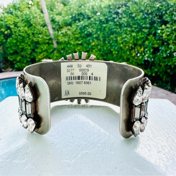 Dannijo Valentina Silvertone Multi-Crystal Cuff NWT - Picture 6 of 17